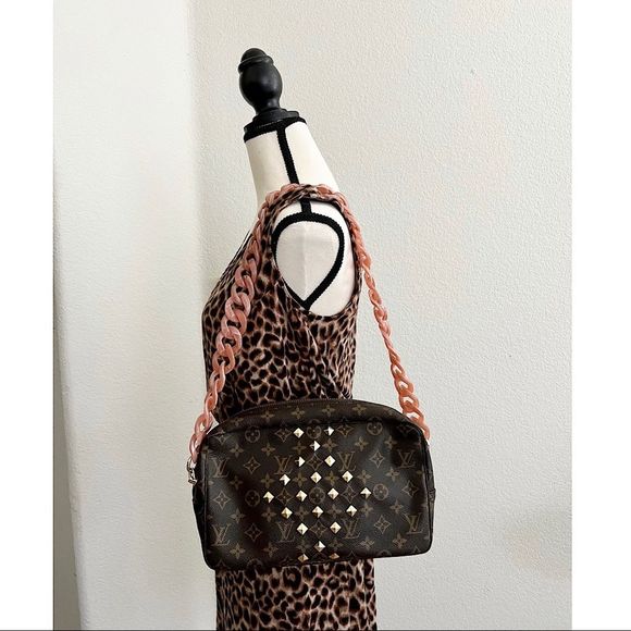 🖤 Louis Vuitton Trousse 28 clutch crossbody vintage purse cosmetic customized